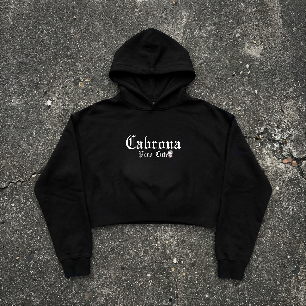 Cabrona Pero Cute kitty OG Cropped Hoodie