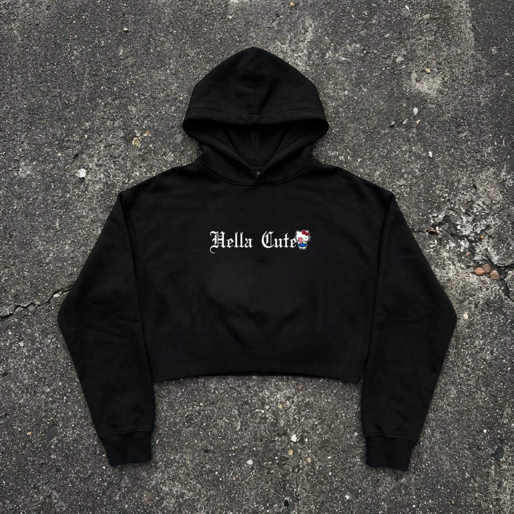 Hella Cute kitty OG Cropped Hoodie